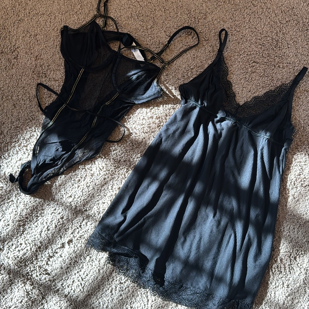 Fashion Nova Black Lace Intimates Set